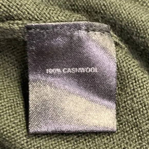 ODIN Size M Forest Green Knit Cashwool Faux Suede Crew Neck Pullover